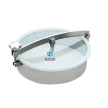 Sanitary visible round manway DN400  non-pressured tank manhole Stainless Steel manhole cover with glass view